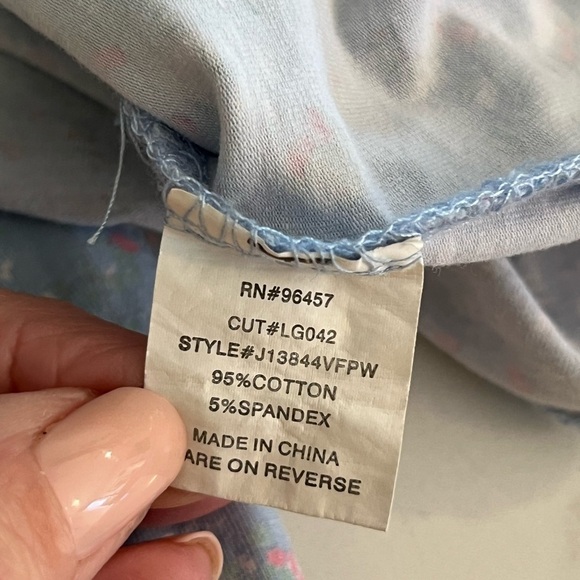 Stitch & Pine Blue Floral Cut Out Long Sleeve Bodysuit Large - Picture 7 of 10